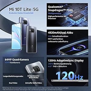 Mi 10T Lite - Smartphone 6+128GB, display 6,67” Full HD+, Snapdragon 750G, 64MP AI Quad-Camera, batteria 4820mAh… - immagine 7