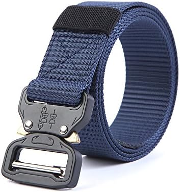 Lifreak Tactical Belt Cobra Buckle Style Heavy Duty Nylon Belts (Navy)