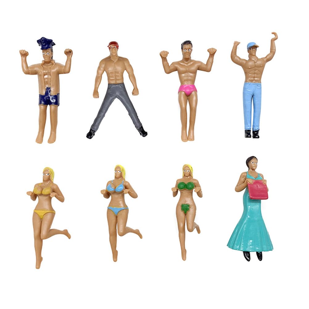 NUOBESTY 8pcs Lovely Cup Rim Figurines Hangable Cup Edge Doll Toys for Wine Glass Drink Markers