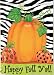 Happy Fall Y All Pumpkin Polka Dot Zebra Stripes Garden Flag 12 x 18
