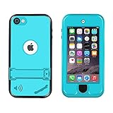 iPod Touch 5 Waterproof Case, Waterproof iPod Touch 6 Case, Eonfine Shockproof Protective Full-sealed Hard Cover, Underwater IP68 Certificated Kickstand Case for iPod Touch 5/6 Teal