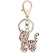 Cute Tiger Sparkling Charm Blingbling Keychain Crystal Rhinestone Pendant (Multicolored)