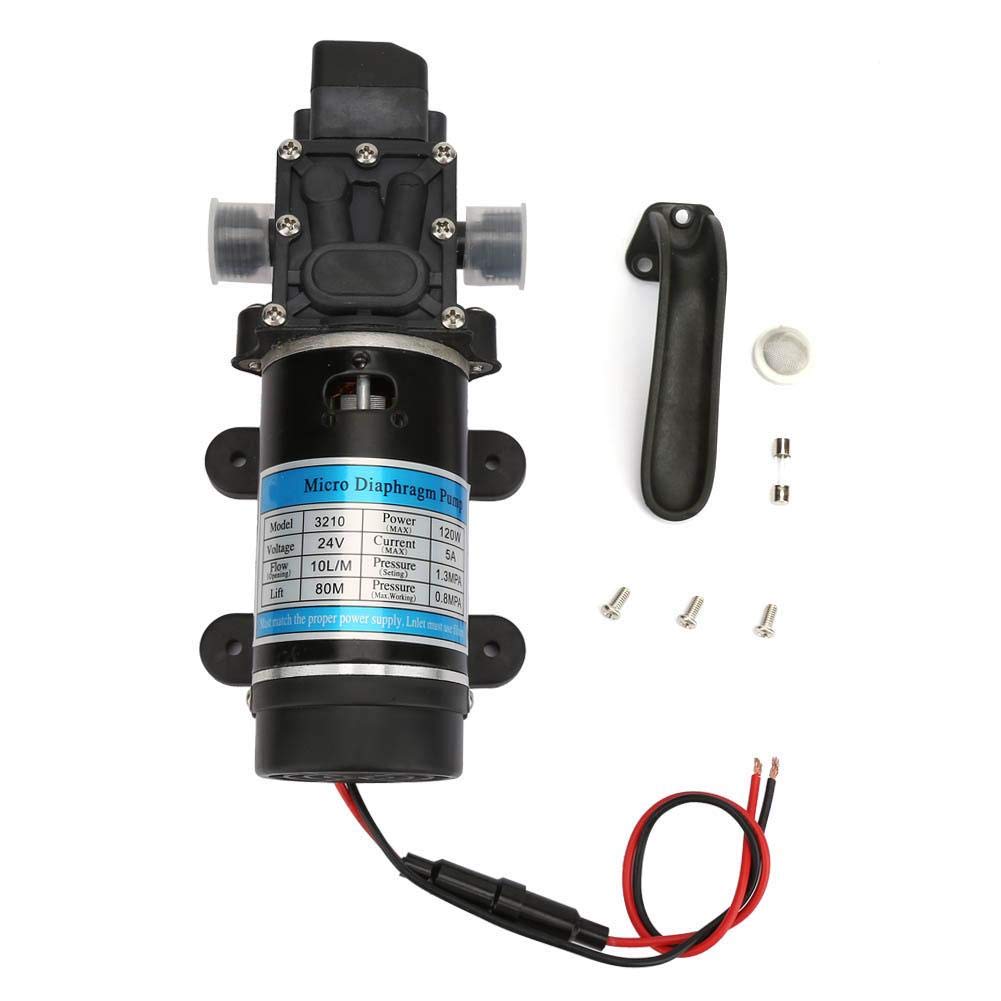 Diaphragm Self Priming Pressure Switch,12V24V 60W 10L/MIN,Inner Diameter 10Mm Tube,for Garden Sprinklers, Shower, Water Taps in The Boat, Caravan(24V)