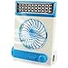 Ansee Solar Fan Camping Fan Cooling Table Fans 3 in 1 Multi-Function with Eye-Care LED Table Lamp Flashlight Torch Solar Panel Adaptor Plug for Home Use Camping (Blue)
