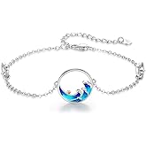 Twoowl Dragonfly Bracelet 925 Sterling Silver Butterfly Bracelet Adjustable Celtic Moon Bracelet Irish Celtic Jewelry Gifts for Women