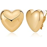 MUYAN Gold Silver Chunky Clip on Earrings for Women Curved Square Thick Clip Earrings Everyday Lightweight Jewelry
