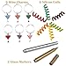 Wine Glass Markers and Charms | 12 Set Fun Wine Accessories and 2 Metallic Pen | Write on any glassware - Easy Erasable