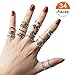 34 PCs Knuckle Ring Set Vintage Hamsa Hand Bohemian Elephant Crown Sun Moon Rhinestone Joint Rings for Girls Women Mom Mother's Day