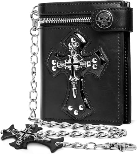 Amazon.com: ZEKEE Cross Chain Wallet Leather - Jesus Gifts - Punk