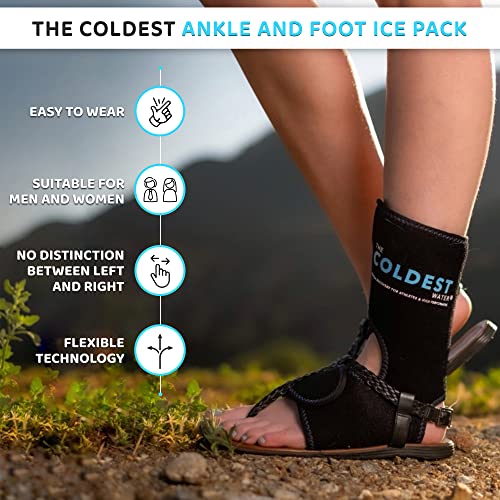Coldest Foot Ankle Achilles Pain Relief Ice Wrap with 2 Cold Gel Packs