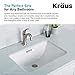 KRAUS Elavo 21-inch Rectangular Undermount White Porcelain Ceramic Bathroom Sink with Overflow, KCU-241