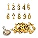 Mandala Crafts Number Charms, Loose Beads for Jewelry Making, Wine Bottle Charms, Keychains (0.7 Inch, 3 Sets, 30 PCs, Gold Color)