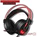 PC Gaming Headset with Mic Virtual 7.1 Surround Stereo Sound Headphone 50MM Loudhailer Gaming Headphones with LED Light Over Ear USB Headsets for PC / Mac / Laptop Gamer