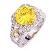 Psiroy Women's 925 Sterling Silver 4.75ct Citrine Filled Ring