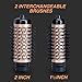 Beautimeter 1000W Hot Air Spin Brush Kit for Styling and Frizz Control, 3 in 1 Salon Styling Hair Dryer and Styler, Negative Ionic Hair Care, 1.5″ and 2″ Auto-rotating Brush Attachments, Black&Goldthumb 3