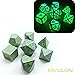 Bescon Super Glow in The Dark Metal Polyhedral D&D Dice Set of 7 Luminous Metallic RPG Role Playing Game Dice 7pcs Set D4-D20