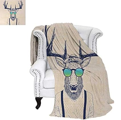 Jeté De Lit Cerf Arbre Forêt Avec Rouge Vacances Thème