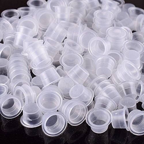 Tattoo Ink Caps - Autdor 300Pcs Tattoo Ink Cups Hot Sale White Plastic Disposable Microblading Makeup Tattoo Caps Mixed Sizes Pigment Cups #9 Small #13 Medium #16 Large for Tattooing, Tattoo ink - Thumbnail 5