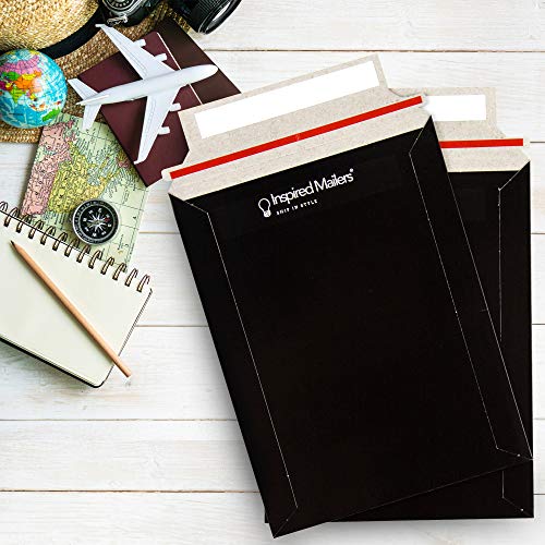 Paperboard Mailers 12.75x15" Black Paper Mailing Envelopes 50 Pack