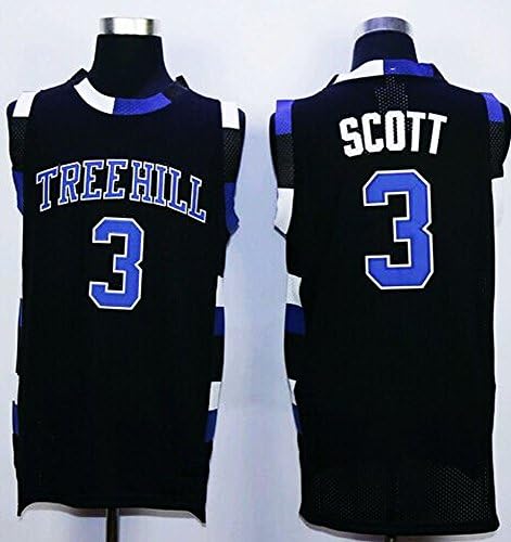 Mens #3 Lucas Scott One Tree Hill Movie Basketball Jersey Embroidered and Stitched black