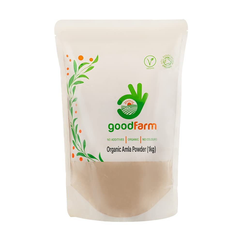 GoodFarm Organic Amla Powder 1Kg - Premium Quality, Certified Organic | Superfood | Natural body Boost | Vegan | Ayurveda