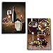 BANBERRY DESIGNS Canvas Wine Prints - Set of 2 LED Lighted Pictures of Wine - Battery Operated Wall Art for Any Wine Themed Decor