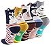 V28® Women's Cute Owl Various Pattern Mixed Color Soft Socks (One Size, 5 Mixed Dogs)