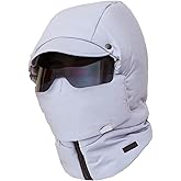 XIRUJNFD Winter Windproof Full Cover Outdoor Riding Mask with Glasses, Winter Essentials Warm Hat with Scarf Balaclava Hat