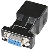 DTECH DB9 to RJ45 Serial Adapter RS232 Female to RJ-45 Female Ethernet Converter Compatible with Standard 9 Pin RS-232 Device