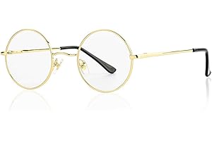 Gleyemor Polarized Round Sunglasses for Men Women Hippie Small Circle Glasses Red Yellow Lenses