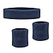 HOTER Thick Solid Color Sweatband Set (1 Headband + 2 Wristbands)