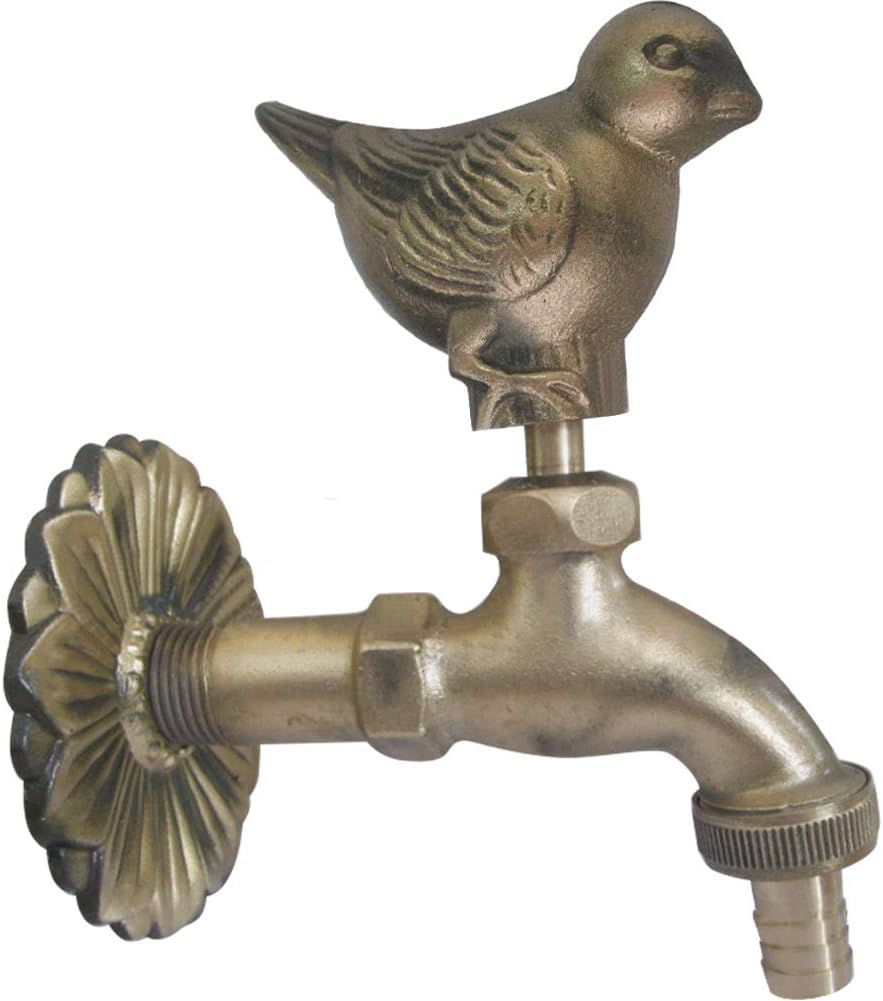 TINTON LIFE Decorative Outdoor Garden Faucet Retro Brass Water Hose Tap
