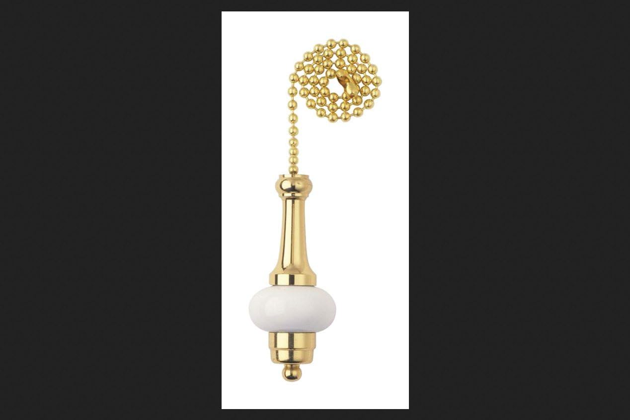 Westinghouse 7709500 Light Fixture Pull Chain With Porcelain & Brass