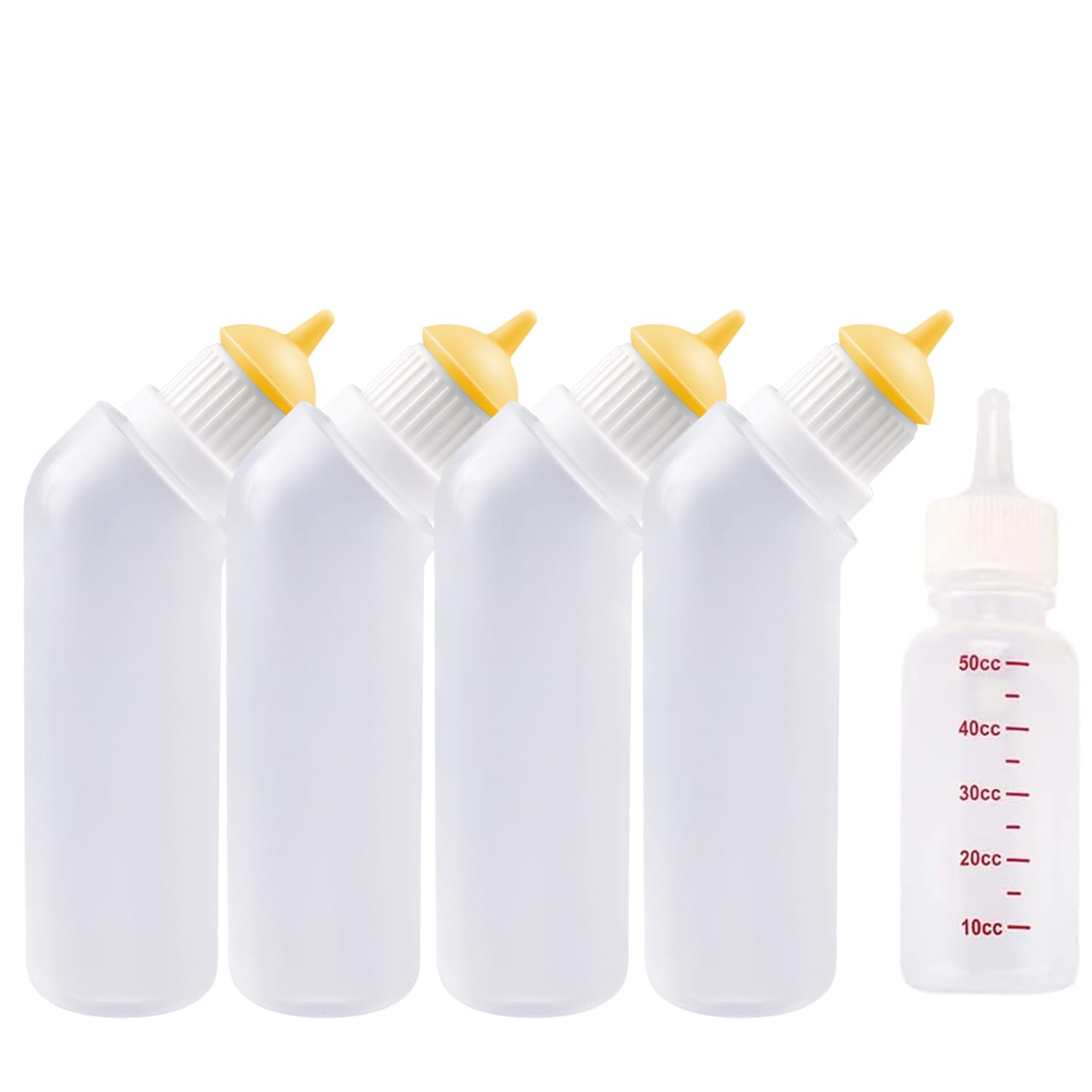 Gufastoe Pack of 5 Pet Feeding Mini Silicone Nipples with Bottle for Puppies Dogs Cats or Other Pets (Model 4)