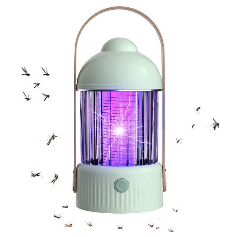 Mekidulu 4 in 1 Mosquito Killer Lamp, Electric Mosquito Killer, Bug Zapper, Night light and LED lighting,Safe & No Radiation- Insect Killer Flies Trap with forfor summer trip,camping.（Green）