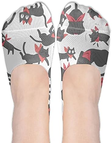 Novelty Black Cat Animal Women's Low Cut No-Show Socks For Women For Walking