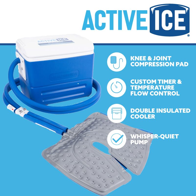 Polar Active Ice 3.0 | 9 QT Cold Therapy Ice Machine | Programmable Timer | Knee & Joint Pad | Cryotherapy Pain Relief System | Ace Bandage Style Compression