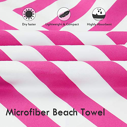 DARCHEN Microfiber Beach Towels Oversize Travel Beach Towel 1 Pack - Quick Dry Towel for Swimming, Sand Free Towel (Large 63x31 inch) for Kids Adult
