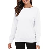 Smile Fish Women's Crewneck Long Raglan Sleeve Sweatshirt Loose Fit Relaxed Pullover Fleece Lined Casual Warm Tops
