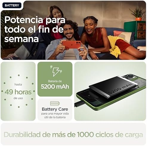 moto g06 12GB (4GB+8GB RAM Boost)/256GB PANTONE TENDRIL a cores, ecrã grande de 6,88" com som Dolby Atmos®, sistema de câmara AI de 50 MP, proteção contra água IP64, bateria de 5100 mAh