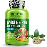 NATURELO Whole Food Multivitamin for Men - #1 Ranked - with Natural Vitamins, Minerals, Organic Extracts - Vegan Vegetarian - Best for Energy, Brain, Heart and Eye Health - 120 Capsules