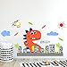 HAOKHOME W-10603 Wall Decal Cute Dinosaur Wall Sticker for Kids Room Children Bedroom Living Room
