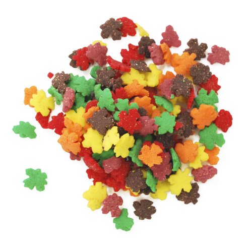 Dress My Cupcake DMC27274 Decorating Edible Cake and Cookie Confetti Sprinkles, Autumn Leaves, 2.2-Ounce