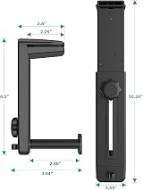 Klearlook 2-in-1 Headphone Stand Hanger Adjustable Clamp 360 Rotatable Mount view 7
