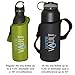 WaterVault Neoprene Bottle Holder, Adjustable Detachable Strap, Shoulder Sling & Hand Carrier - Army Green Regular