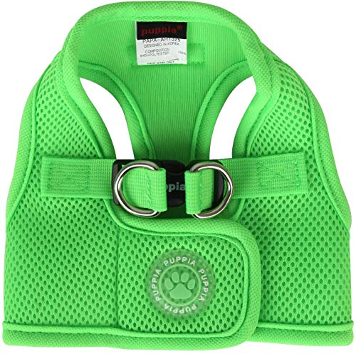 Puppia Neon Dog Vest Harness for small and medium dogs - Super soft and comfortable - Also usable as Puppy Harness, Green, XS