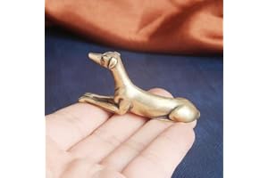 CHOVY Vintage Solid Brass Miniature - Delicate Greyhound Desk Ornament for Pet Enthusiasts - Exquisite Collectible and Home Décor Accent（Greyhound）