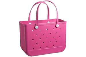 Heibbao X-Large Rubber Beach Bag Tote Bag with Waterproof Zipper Inner Bag, Washable Durable Tote Bag, Storage bags