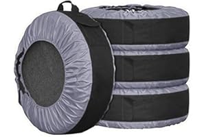 FLR Tire Cover Adjustable Waterproof Grey 30in Tire Covers Bags with 4 Pcs Wheel Felts Seasonal Tire Storage Bag for Car Off 