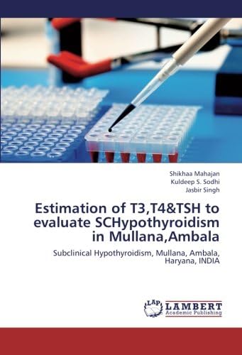 Estimation of T3,T4&TSH to evaluate SCHypothyroidism in Mullana,Ambala: Subclinical Hypothyroidism, Mullana, Ambala, Haryana, INDIA